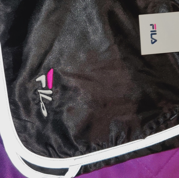 N.W.T. Fila shorts shiny black satin - Picture 7 of 16